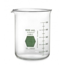 Стакан Гриффина Kimble Colorware 100 мл, низкий, с зеленой градуировкой, с носиком, стекло (Артикул 14000G-100)