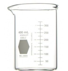 Стакан Kimble 400 мл, низкий, прочный, с градуировкой, с носиком, стекло (Артикул 14005-400)