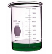 Стакан Kimble 2000 мл, низкий, прочный, с градуировкой, с носиком, стекло (Артикул 14005-2000)