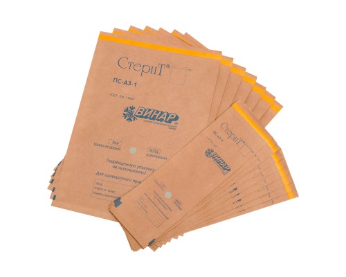 Пакеты для стерилизации из крафт-бумаги Винар СтериТ ПС-А3-1 230х380 мм 100 шт