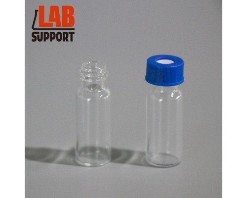 Виалы 2 мл, прозрачное стекло, DN8 мм, для навинчивающихся крышек, 12*32мм, 100 шт/уп, Lab-Support, Китай